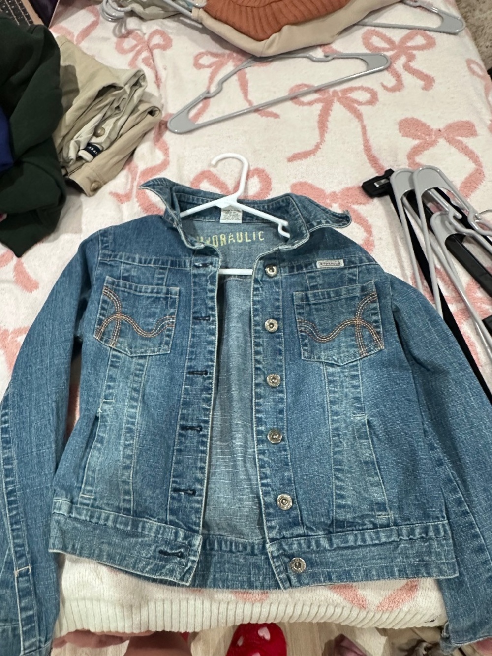 Hydraulic Medium Wash Stretch Denim Jacket Women's Medium